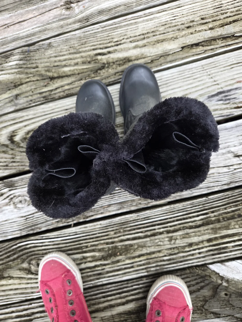 Totes Women's Black Faux Fur Lined Mid-Calf Snow Boots